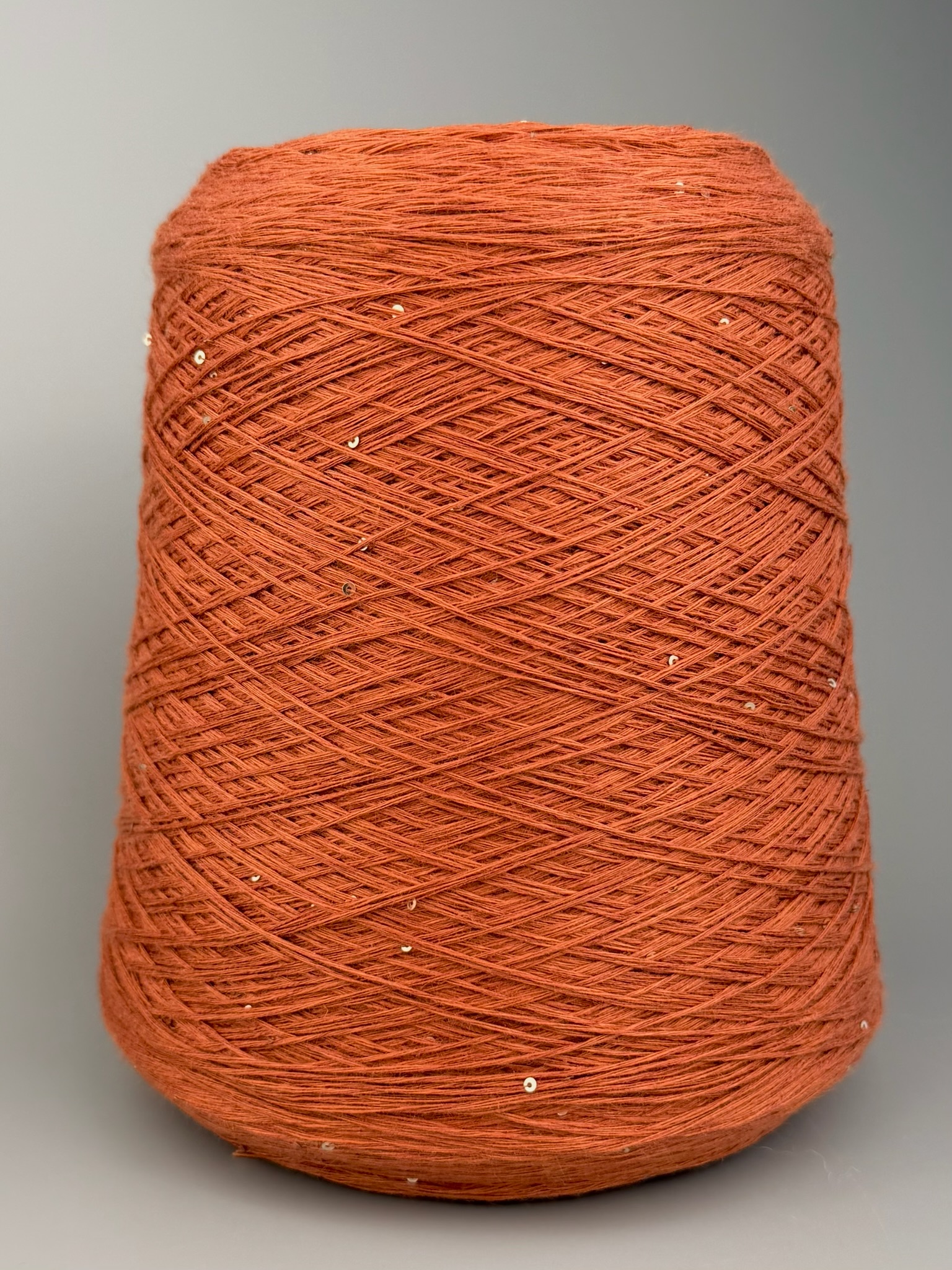 Art. Lino – 100 % Leinengarn mit Mikropailletten col. Terrakotta-Rost  480 m / 100 g foto 2